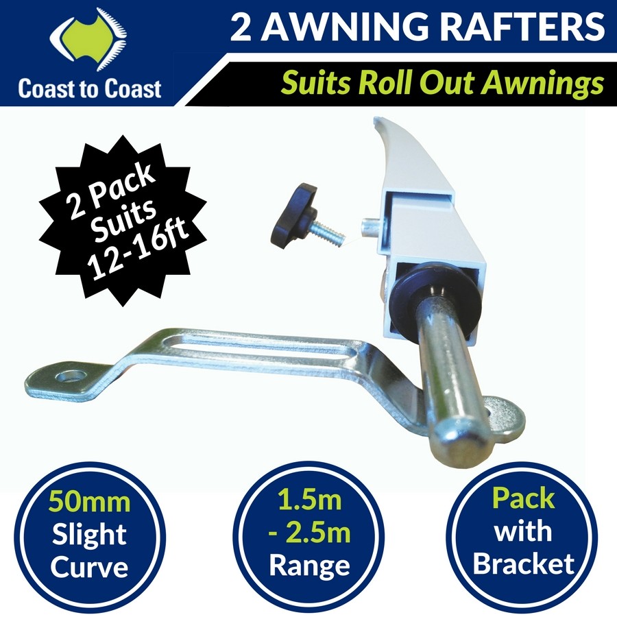 2x Coast Curved Caravan Awning Rafter Carefree, Dometic Roll Out Roof
