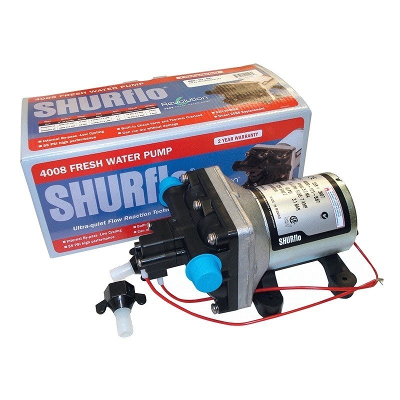 Shurflo 4009 12v Pump - Retail Box with 2x Barb Fittings