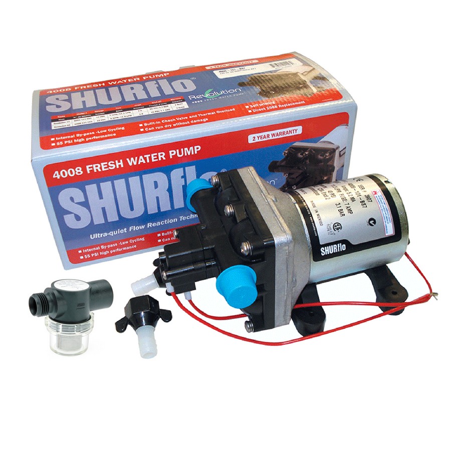 Shurflo 4009 12v Pump - Fittings & Filter Kit