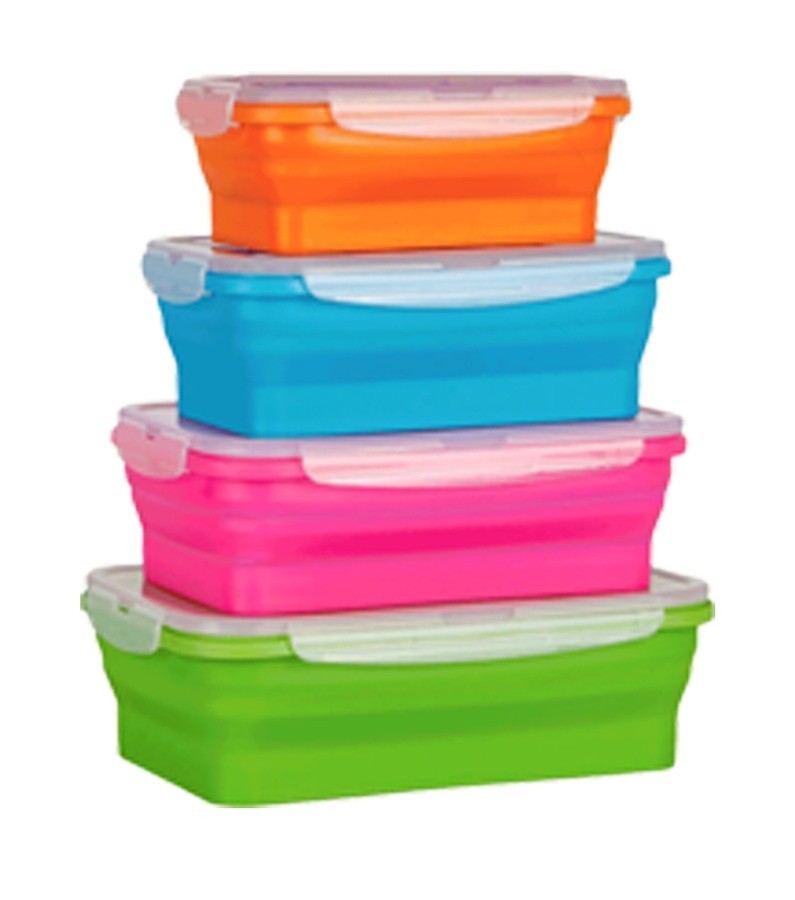 Collapsible Silicone Food Storage Containers - Rectangle Shape