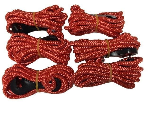 Red 2m x 5mm Guy Ropes (6 Pack)