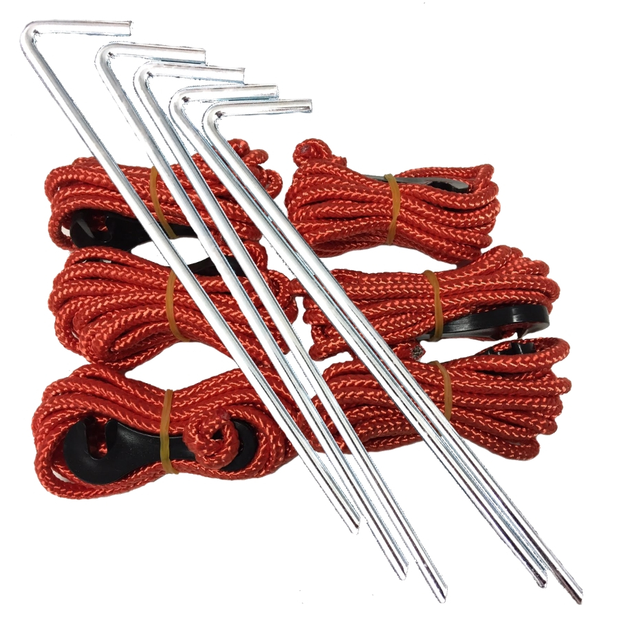 Privacy Screen Tie Down Ropes & Peg Kit (6 Pack)