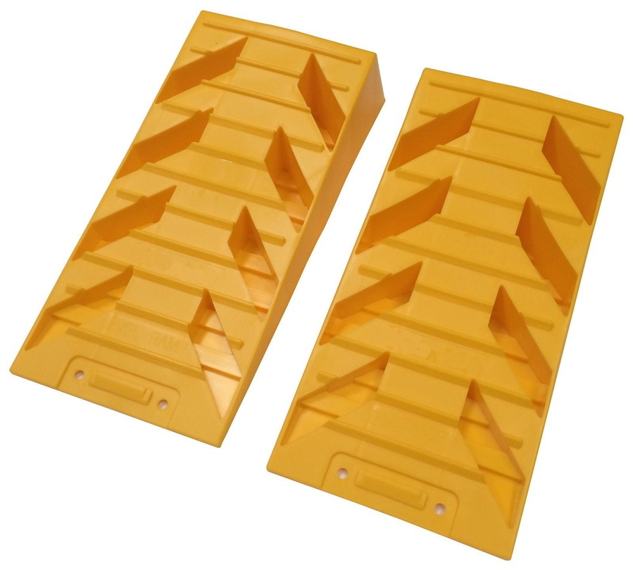 Yellow Dual Axle Levelling Ramps (Pair)
