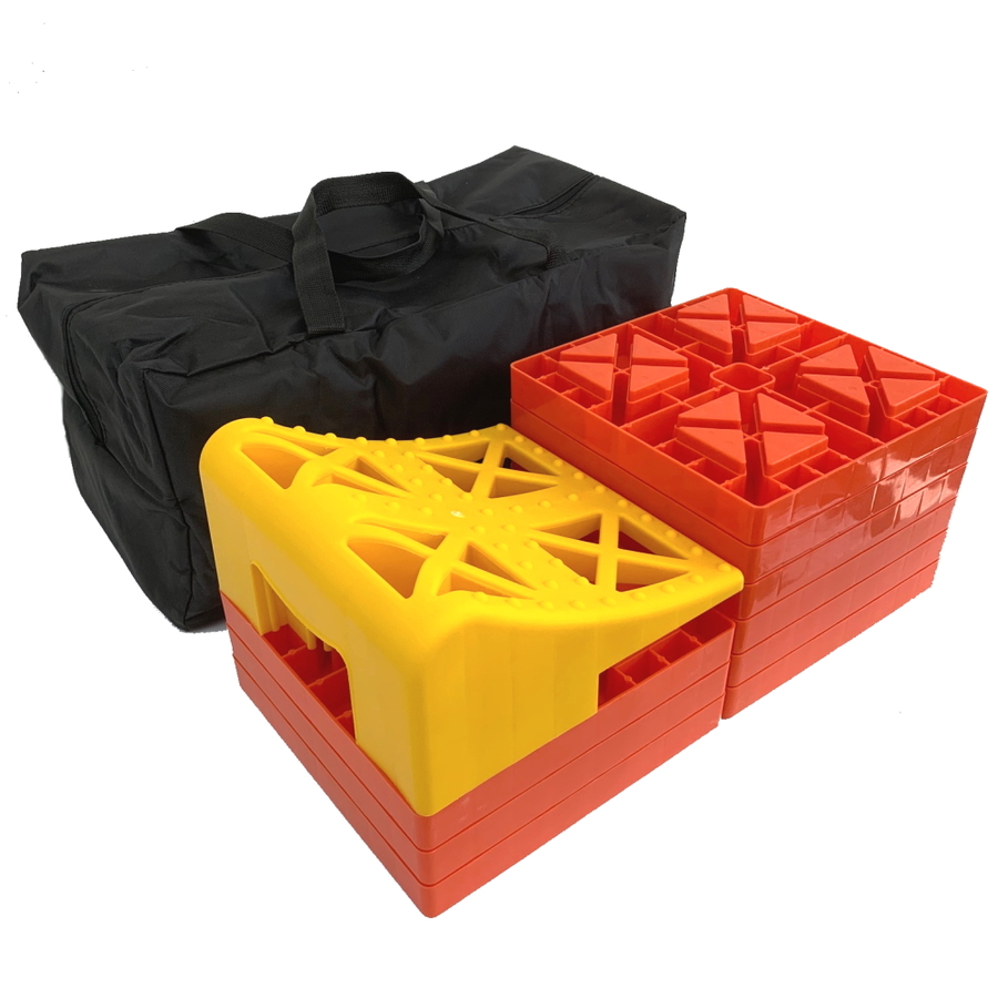 Levelling Blocks Kit with Wheel Chock