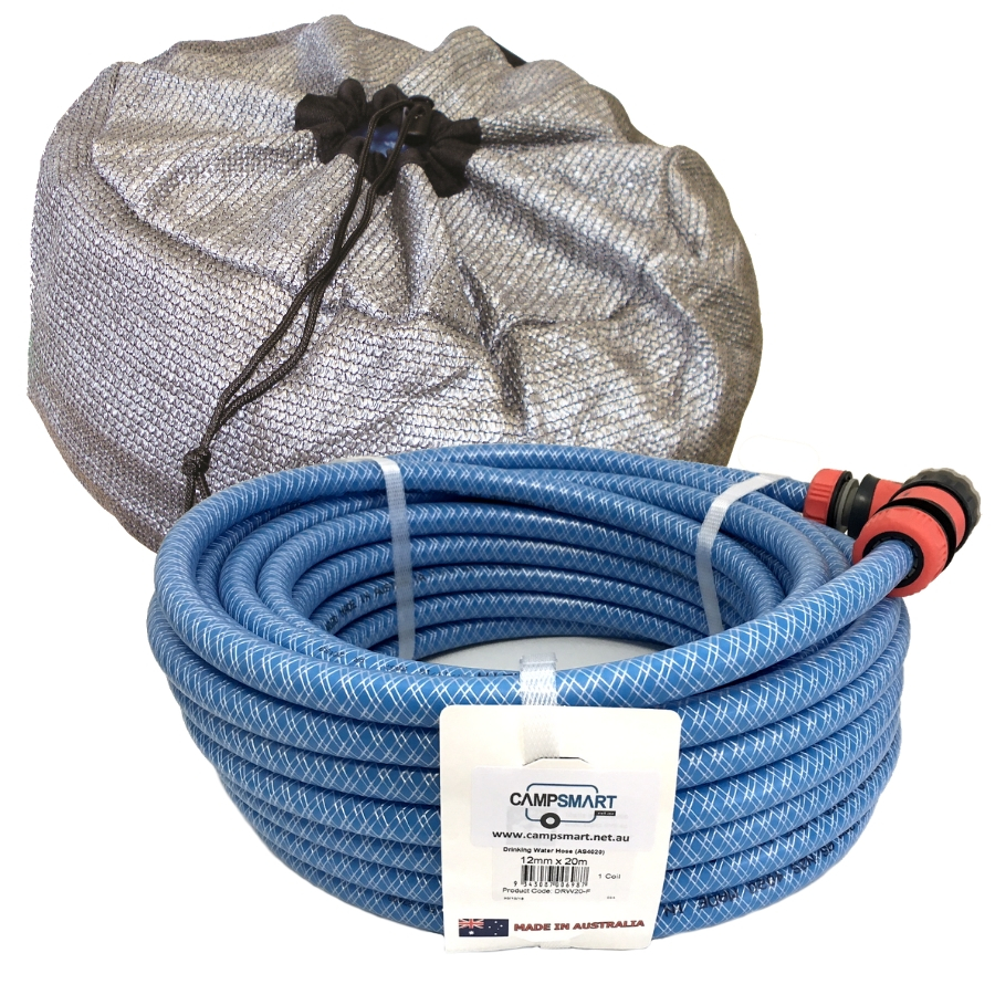 20m Drinking Water Hose with Fittings & Bag