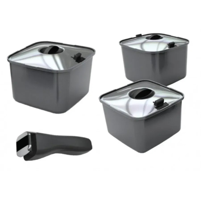 SmartSpace Cookware Pots - Stackable 3 Piece Set