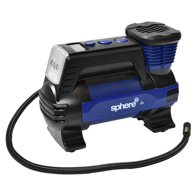 Sphere Swift 12V Portable Tyre Inflator Pump – 35-38L/min, Digital Display, Auto Shut-Off