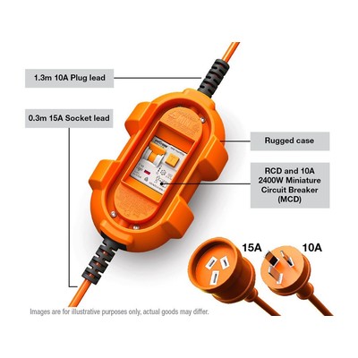 Ampfibian Mini 15A to 10A RCD Adapter