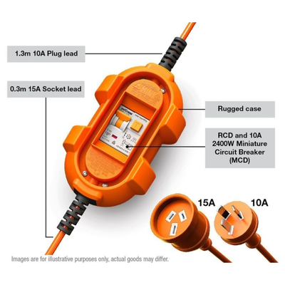 Ampfibian Mini 15A to 10A RCD Adapter