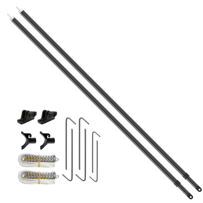 12V Awning Tie Down Cradle Pack (Black Poles)