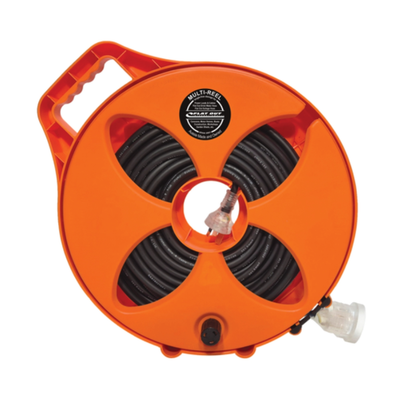 Flat Out Premium Extension Lead with Compact Multi-Reel 15m 15amp