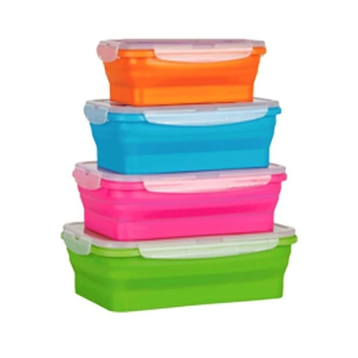 Collapsible Silicone Food Storage Containers - Rectangle Shape