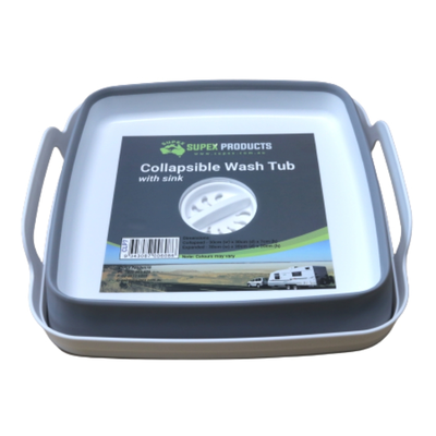 Collapsible Sink with Plug (White / Grey)