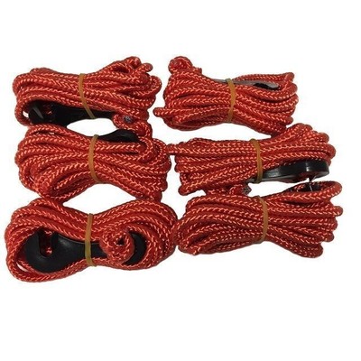 Red 2m x 5mm Guy Ropes (6 Pack)