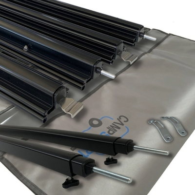 Campsmart - Premium - Long Caravan Anti Flap Kit, 2 Rafters and 6 Pocket Bag - Black