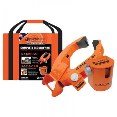 Purpleline -  Hitch Lock & Wheel Clamp - Anti Theft Pack - Orange