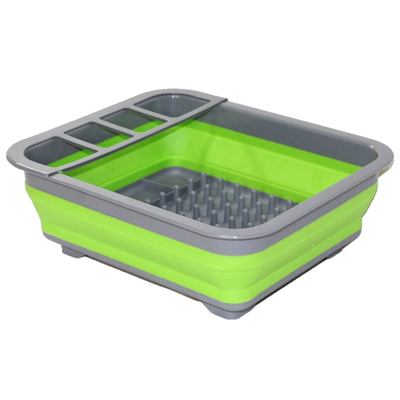 Collapsible Dish Drainer (Green / Grey)