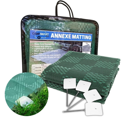 4.0m GREEN Annexe Matting (600gsm) with Anchors