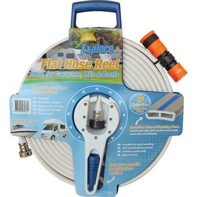 Explore Flat Water Hose with Reel & Fittings