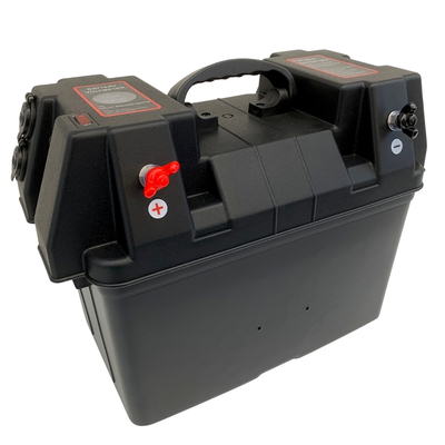 Battery Box with Voltmeter, USB & 12V Sockets