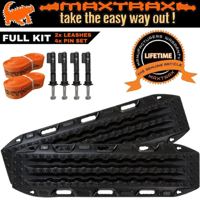 Maxtrax Recovery Tracks & Mounting Pin Set (Black)