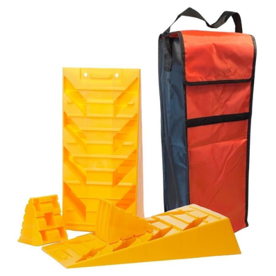 Campsmart Dual Axle Levelling Ramps, Chocks & Bag Kit - Yellow