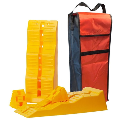 Campsmart Single Axle Levelling Ramps, Chocks and Bag | 2 Pack | Yellow