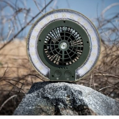 Rechargeable Portable Fan with LED Light & USB Port