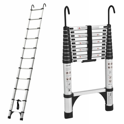 3.8m Portable telescopic ladder with Hooks carry bag